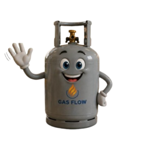 Gas Flow gas cylinder mascot