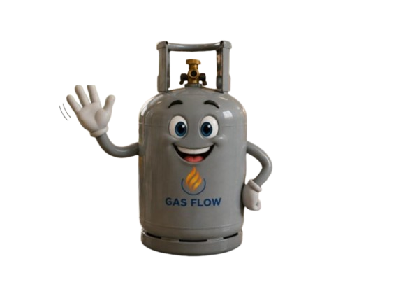 Gas Flow gas cylinder mascot